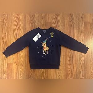 Polo Ralph Lauren Boy’s Reindeer Big Pony Fleece Sweatshirt, Size 4T